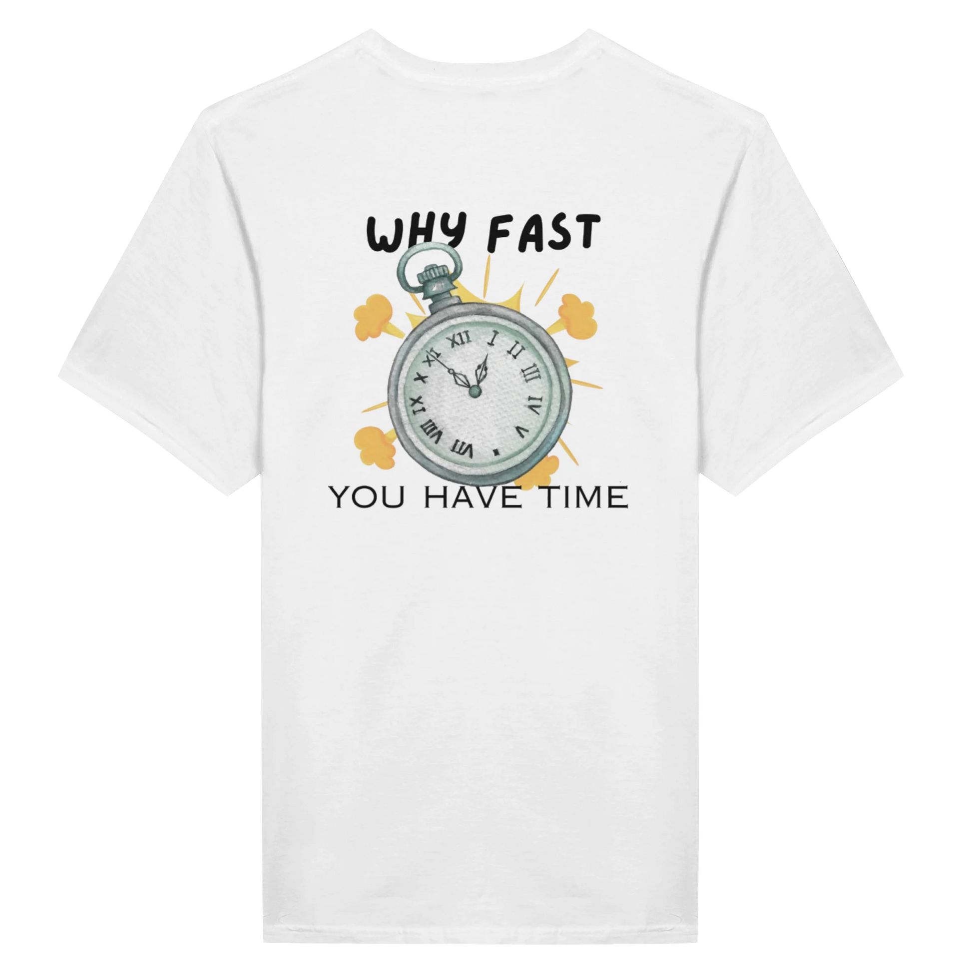 Why fast Motivational T-shirt,Back Paket,White