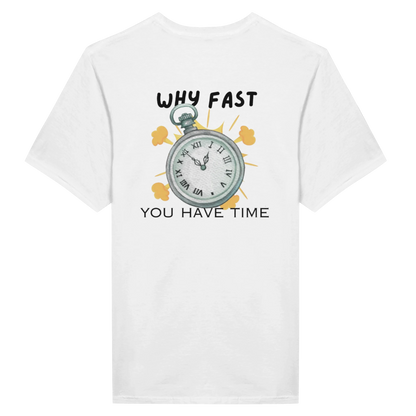 Why fast Motivational T-shirt,Back Paket,White